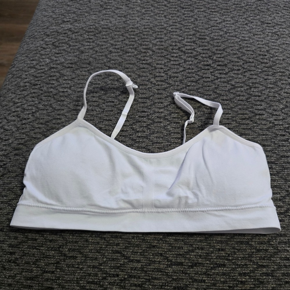 The Popular Store Bralette Womens XL White Seamless Adjustable Straps